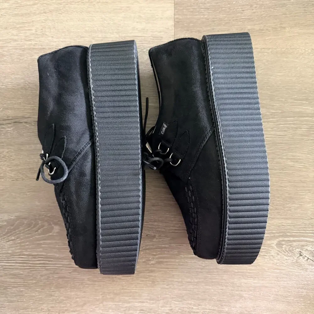 Rose G Black Faux Suede Creeper NEW Womens Size 9 Rockabilly Punk